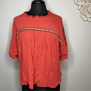 Flowy short sleeve southwestern top